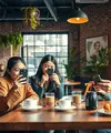 caption ig nongkrong di cafe ©Ilustrasi dibuat AI