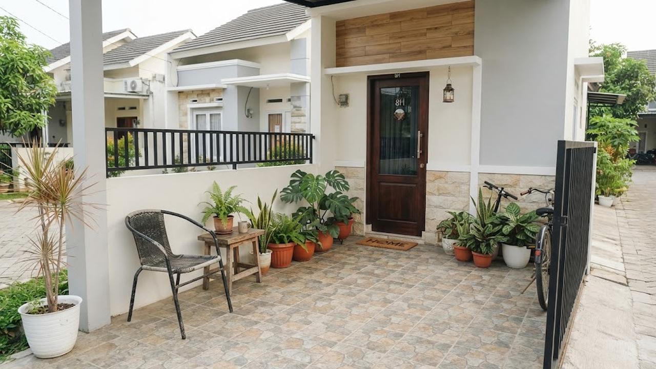 Warna keramik lantai yang cocok untuk teras rumah kecil model warna batu untuk teras minimalis