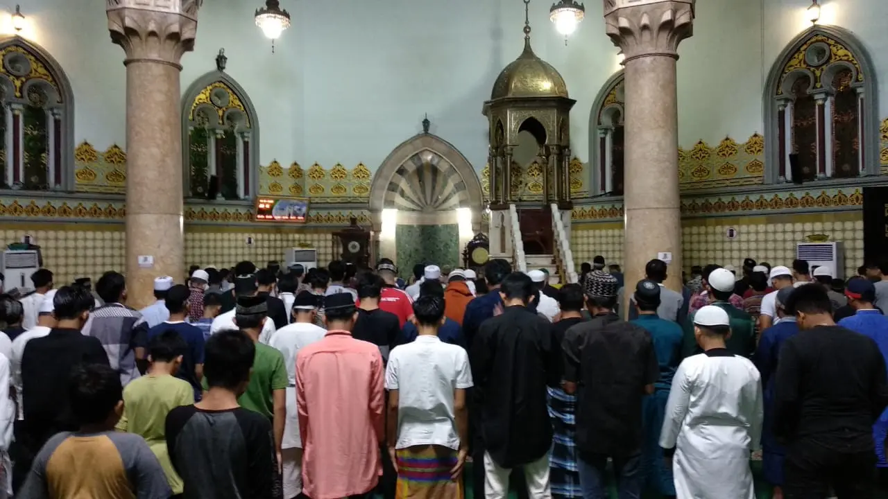 Salat tarawih Ramadan 1441 Hijriah di Masjid Raya Medan