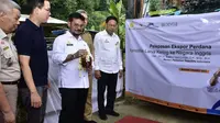 Mentan Syahrul hadir di acara pelepasan ekspor di Rumah Pemotongan Hewan (RPH) Bubulak, Kota Bogor Barat, Selasa (3/3).