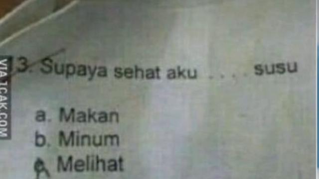 6 Jawaban yang Dipilih Murid di Soal Pilihan Ganda Ini Bikin Tepuk Jidat