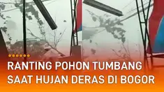 Cuaca ekstrim terjadi di Jalan Alternatif Sentul, Kecamatan Sukaraja, Kabupaten Bogor.