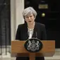 Theresa May saat konferensi pers terkait ledakan Manchester Arena (AP)