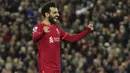 <p>Mohamed Salah masih memimpin dalam perburuan top skor sementara Premier League dengan 22 gol, sementara Cristiano Ronaldo menempati posisi ketiga dengan 18 gol di bawah Son Heung-min dengan koleksi 19 gol. (AP/Jon Super)</p>