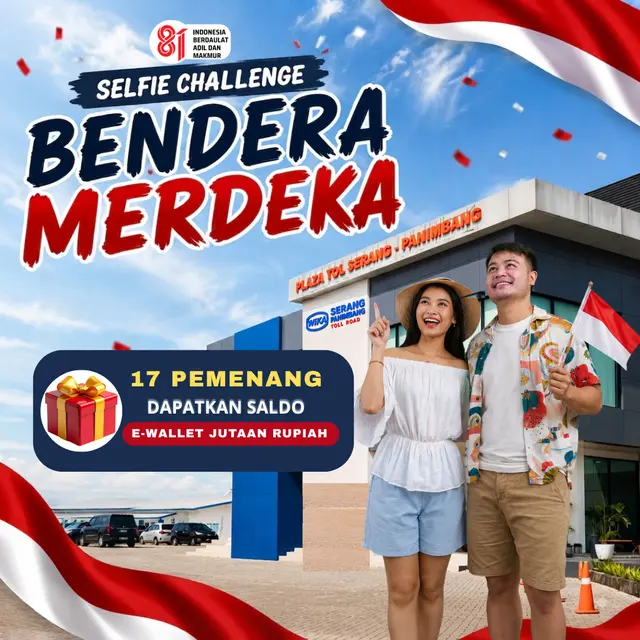 Selfie Challenge Bendera Merdeka di Tol Serang–Panimbang berlangsung 13–23 Agustus 2026. (Dok Wika)