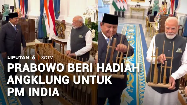 Prabowo Beri Hadiah Angklung untuk PM India