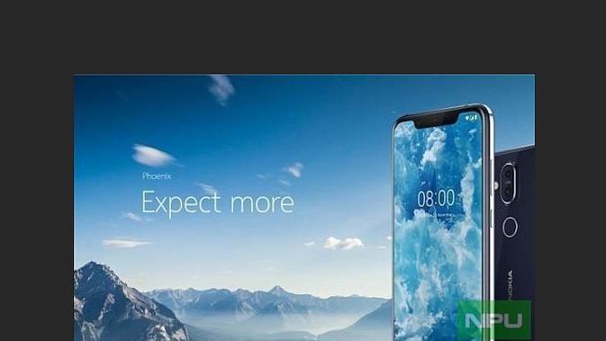 Bocoran foto untuk pemasaran Nokia 8.1 (screenshot via Phone Arena)