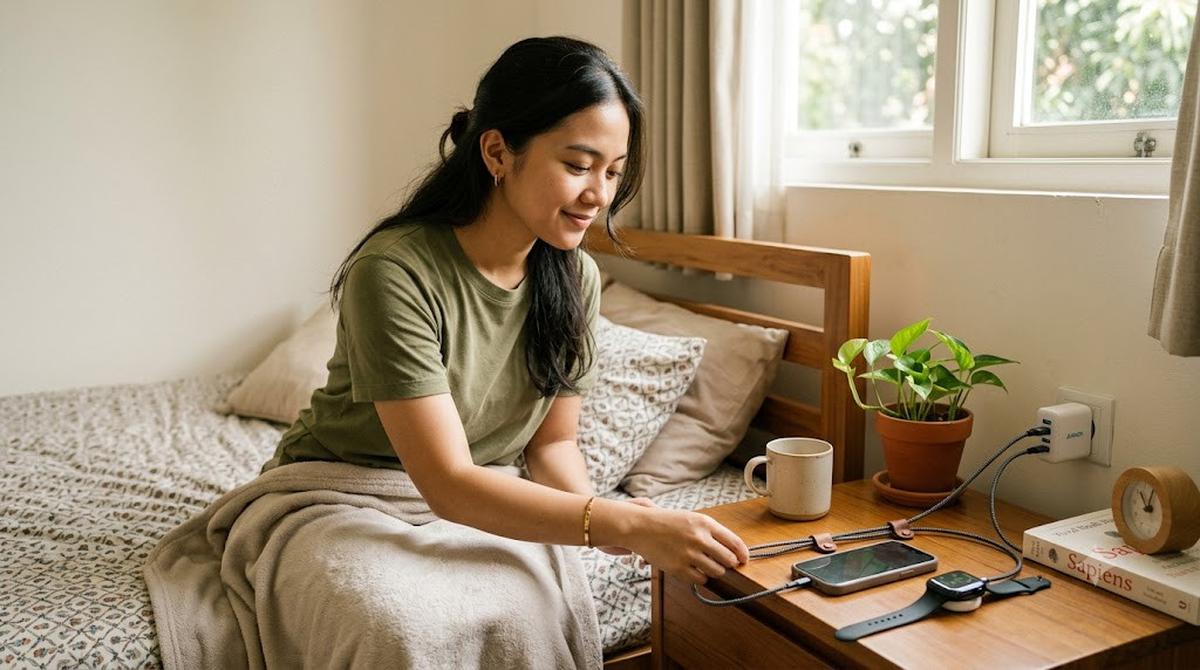 Cara Menata Kabel Charger di Samping Tempat Tidur