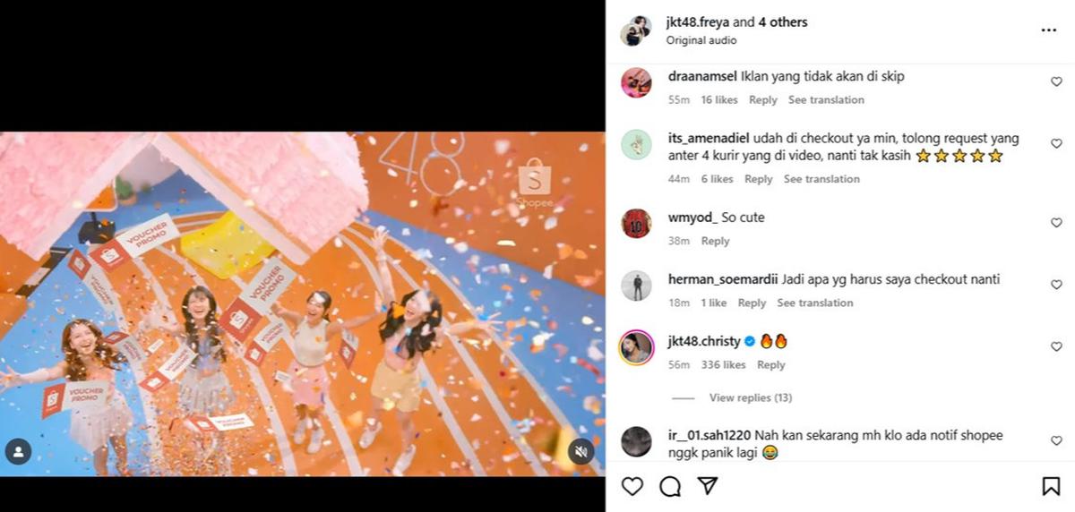 Kolaborasi Shopee dan JKT48 Tampilkan Chemistry Kuat di MV Terbaru ‘Lebih Hemat, Lebih Cepat’, Langsung Viral!