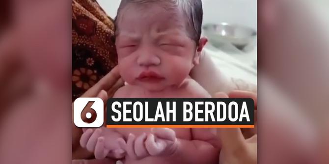 VIDEO: Viral Bayi Baru Lahir Angkat Kedua Tangan Seolah Sedang Berdoa