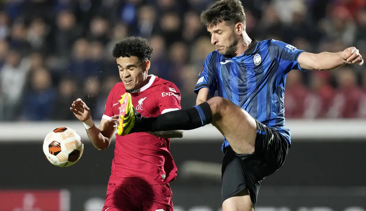 Atalanta unggul agregat 3-1 dan berhak lolos ke semifinal Liga Europa 2023/2024. (AP Photo/Antonio Calanni)