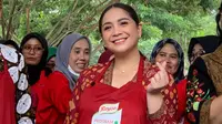Nagita Slavina saat menghadiri acara Hari Gizi Nasional di Jakarta. (Dok: Liputan6.com)