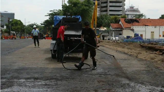 Sudah Diaspal, Jalan Raya Gubeng Segera Diuji Coba
