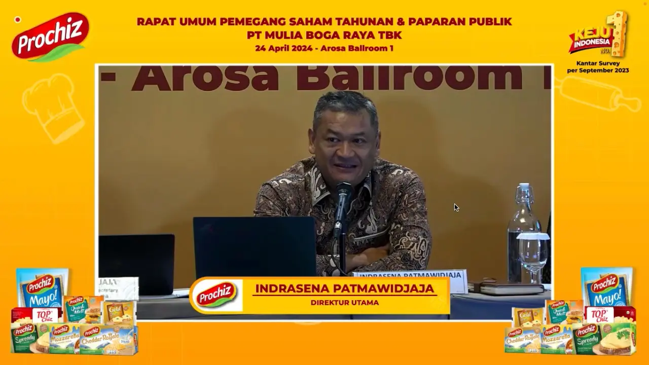 Paparan publik PT Mulia Boga Raya Tbk (KEJU), Rabu (24/4/2024). (Foto: tangkapan layar/Pipit I.R)