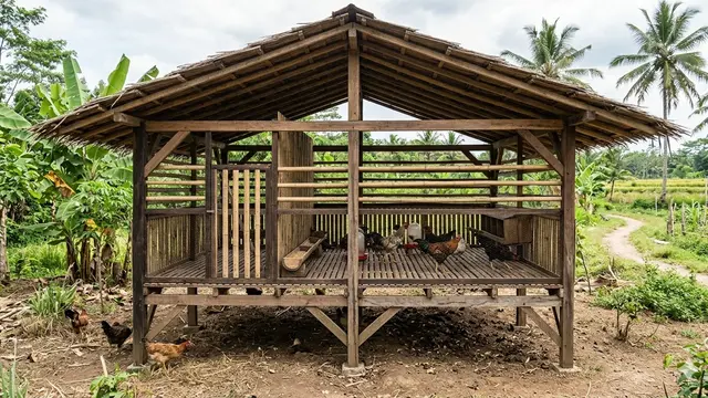 Desain Kandang Ayam dengan Ventilasi Alami (Foto: Gemini AI)