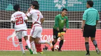 Timnas Uni Emirat Arab U-23 menang 4-3 atas Vietnam lewat adu penalti, pada cabang olahraga sepak bola Asian Games 2018, di Stadion Pakansari, Cibinong, Sabtu (1/8/2018). (AFP/Arief Bagus)