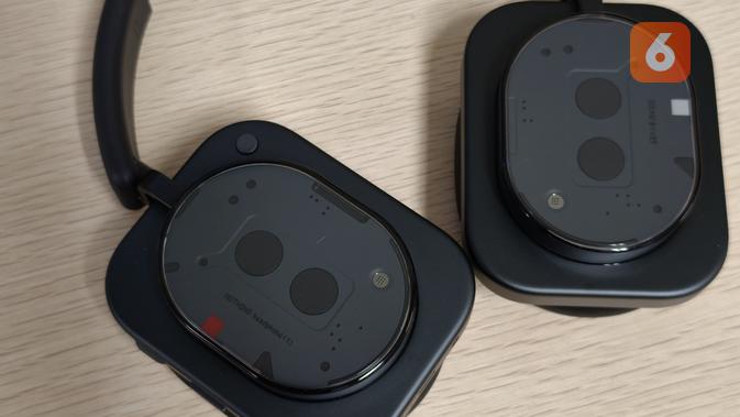 Desain earcup squircle transparan di Nothing Headphone (1). (Liputan6.com/ Yuslianson)