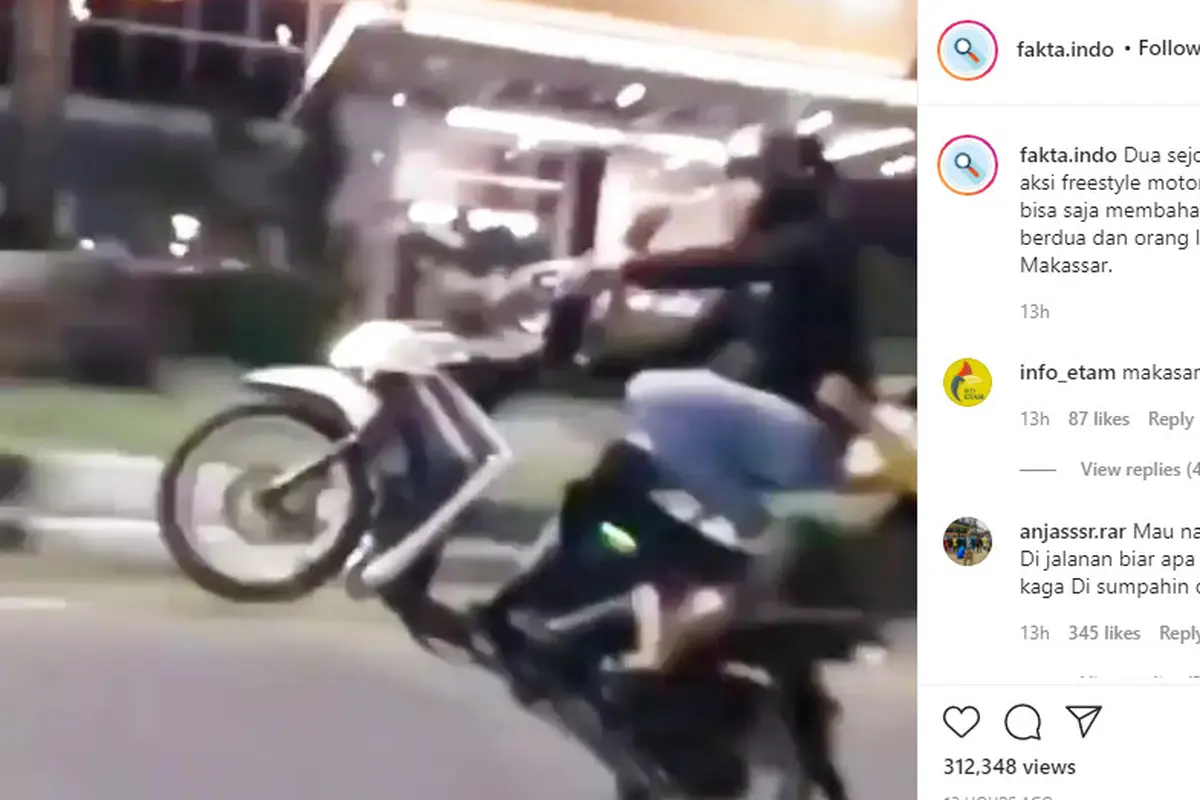 Dalam video yang dibagikan terlihat pengendara motor dan penumpang melakukan aksi berbahaya saat berkendara di jalan.