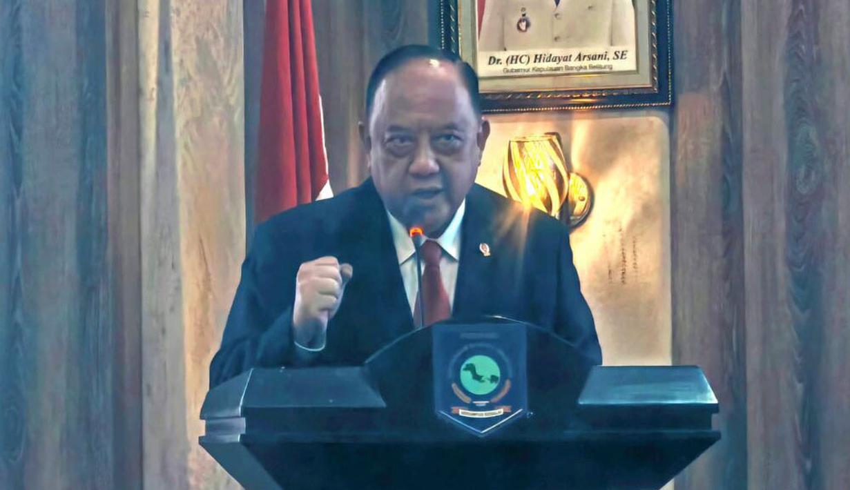 Marciano mengungkapkan bahwa KONI Bangka Belitung nantinya memiliki tantangan dan tanggung jawab besar untuk menjaga kepercayaan dari Gubernur, DPRD, dan masyarakat melalui prestasi atlet-atletnya. (Dok. KONI)