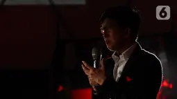 Dasar tema event Vidio tahun ini, yaitu Vidio Penasaran 2025 dengan slogan "Awalnya penasaran, akhirnya keterusan." (Liputan6.com/Herman Zakharia)