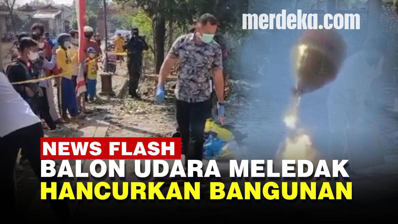 VIDEO: Ledakan Balon Udara Isi Petasan, Hancurkan Rumah dan Sekolah di Ponorogo