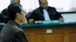 Dalam persidangan ini, salah satu saksi Endang Rahmat mengatakan bahwa ia mengaku pernah diperintahkan menyusun dokumen kegiatan sidang dan konferensi internasional. (Liputan6.com/Faisal R Syam)