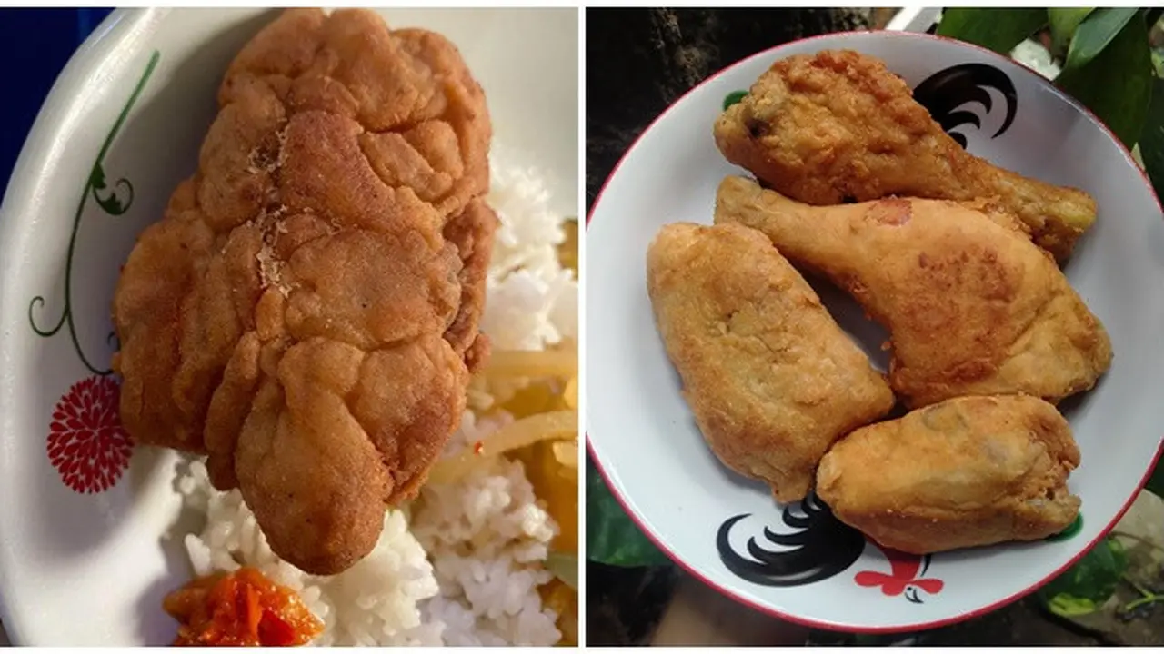 6 Potret Ayam Krispi Seperti Pisang Goreng Ini Kocak, Kulitnya Gagal Keriting