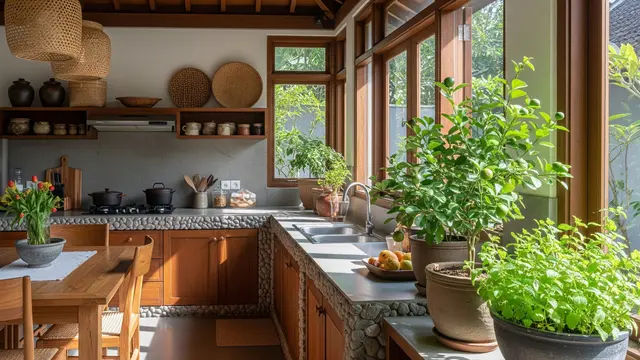 Dapur Rumah Natural dengan Tanaman Buah