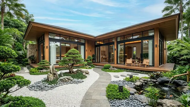 Inspirasi Rumah Kampung Modern Elegan dengan Taman Depan Luas