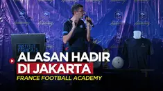 Berita video alasan Federasi Sepak Bola Prancis (FFF) mendirikan akademi di Jakarta, Indonesia.