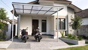 Inspirasi Garasi Motor Sederhana di Rumah Kecil (AI)