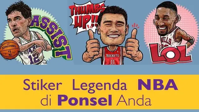 NBA merilis stiker para legenda basket seperti Yao Ming, Scottie Pippen, dsb yang bisa diunduh melalui telepon seluler anda.