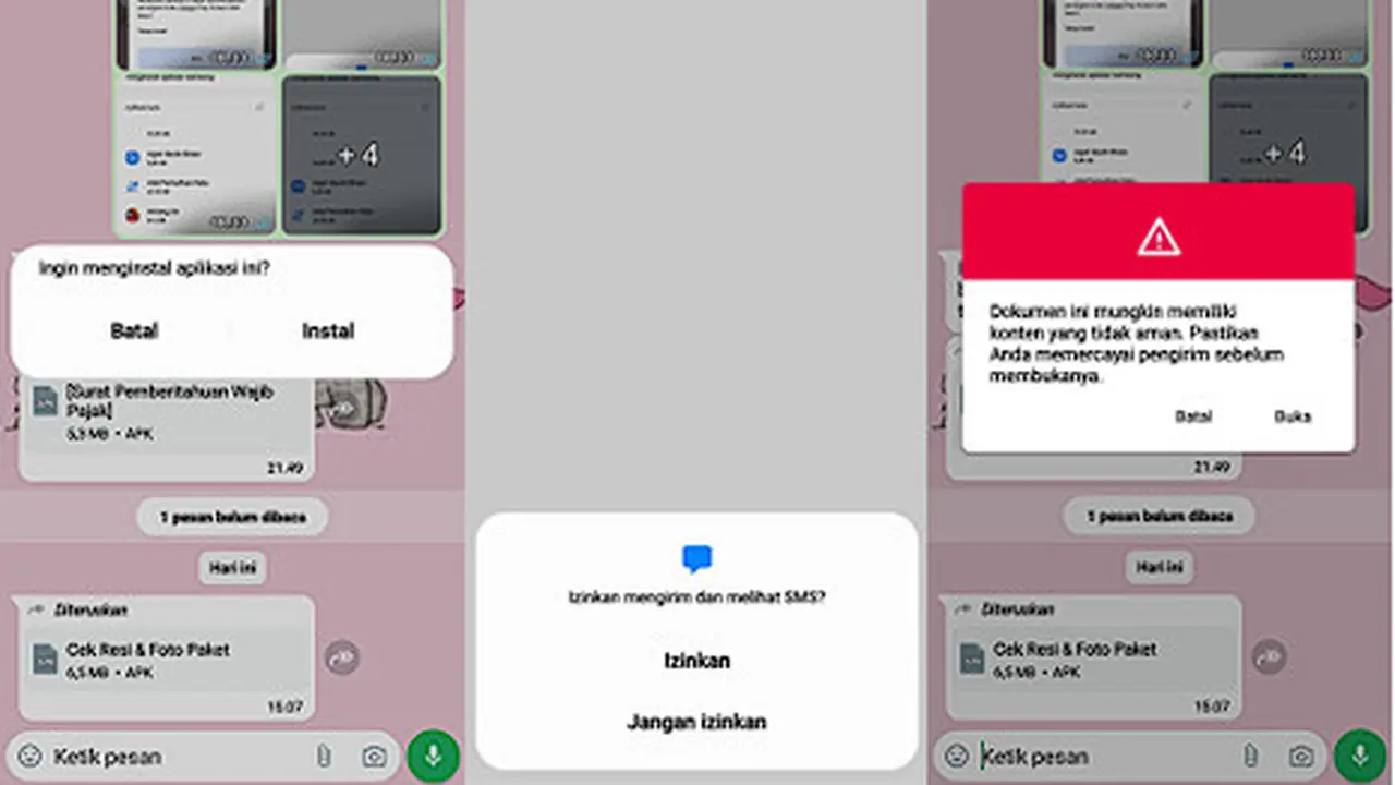 Penipuan melalui APK Penipuan