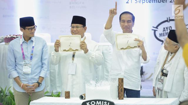 Jokowi-Ma'ruf Amin dan Prabowo-Sandiaga Uno