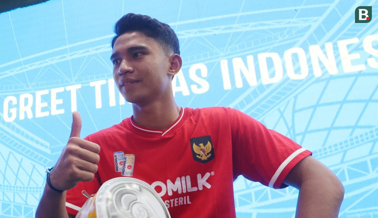 <p>Pemain Timnas Indonesia, Marselino Ferdinan saat acara Meet and Greet PSSI di Rumah Indofood Jakarta Fair 2024, Kemayoran, Jakarta, Kamis (4/7/2024). (Bola.com/M Iqbal Ichsan)</p>
