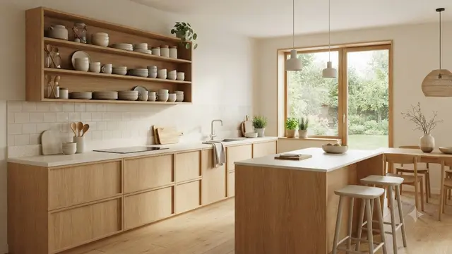 Inspirasi Dapur Japandi dengan Dominasi Warna Natural