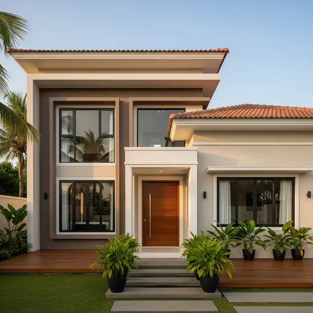 Model Rumah Perkotaan dengan Cat Earth Tone Kekinian