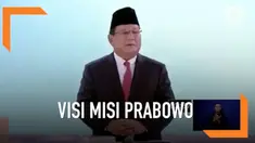 Prabowo Subianto menyampaikan visi misinya terkait energi, pangan, infrastruktur, SDA, dan lingkungan hidup pada Debat perdana Pilpres 2019.