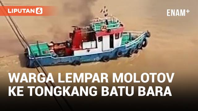 Sering Tabrak Jembatan, Kapal Tongkang Batu Bara di Jambi Dilempar Molotov