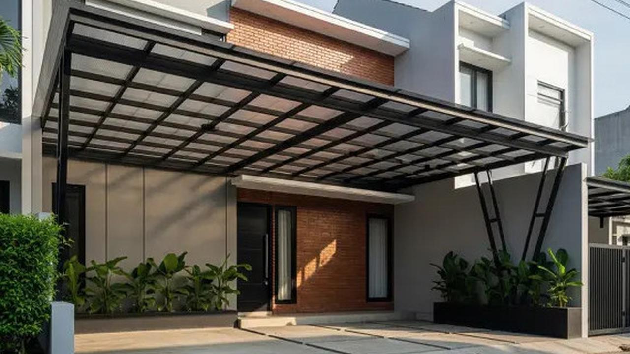 8 Ide Desain Rumah dengan Carport Baja Ringan yang Modern Tahun 2025, Estetik dan Fungsional