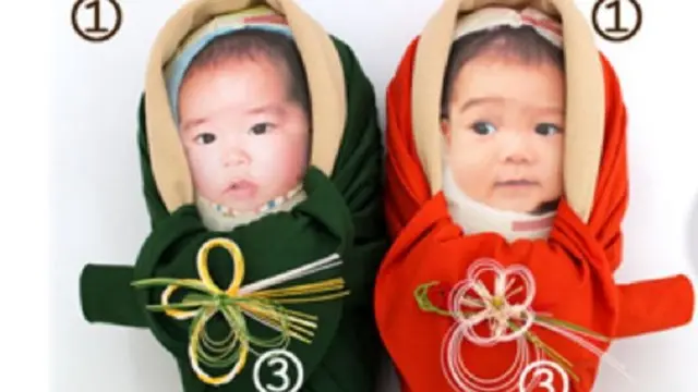 Gambar bayi di karung beras