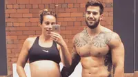 Beki Gerrard yang tetap berolahraga meski hamil 9 bulan (foto: Instagram)