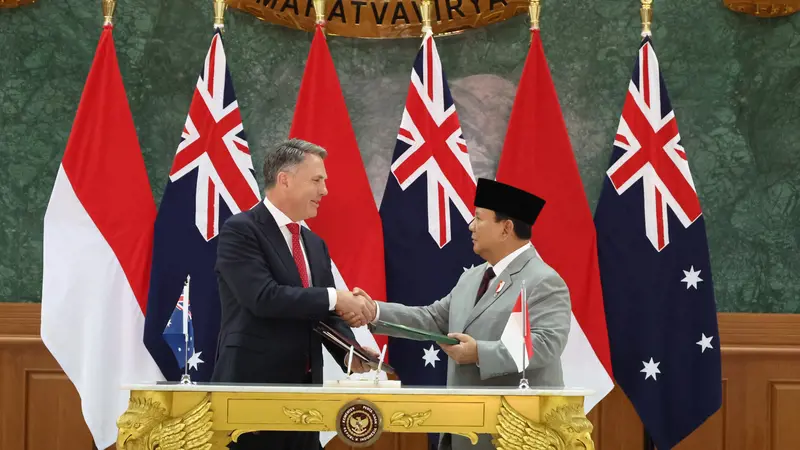 Penandatanganan Perjanjian Kerja Sama Pertahanan Menhan RI Prabowo Subianto dan Deputy Prime Minister and Minister for Defence of Australia The Hon Richard Donald Marles MP. (Biro Humas Setjen Kemhan)