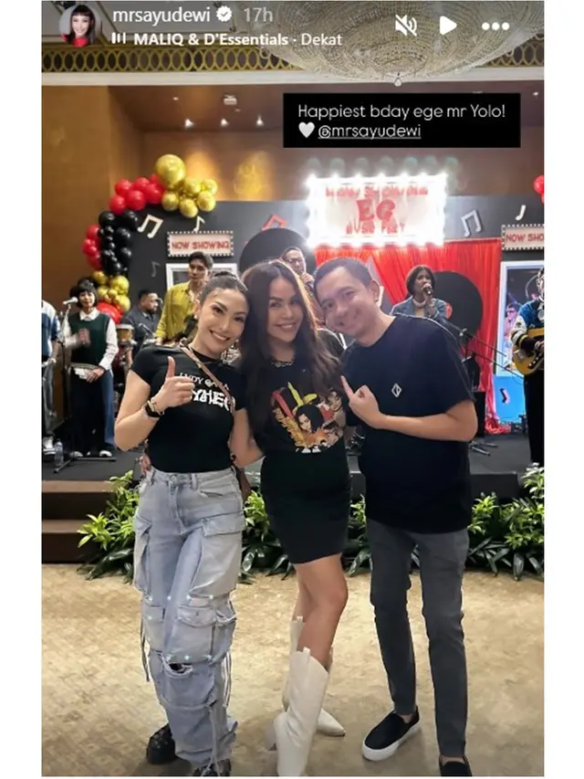 8 Potret Artis di Ultah Suami Ayu Dewi, Tampil Stylish Bertema 'Music Fest'