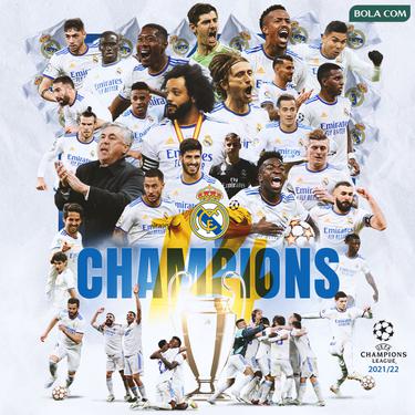 Liga Champions - Ilustrasi Real Madrid Juara Liga Champions Musim 2021-22