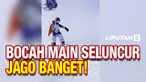Dua anak-anak memiliki kemampuan hebat dalam bermain ski. Mereka jago meluncur di jalur ski tingkat mahir.