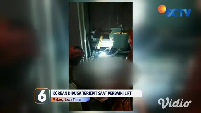 Seorang teknisi sebuah hotel di Malang, Supriyadi (53) tewas akibat terjepit di lift hotel. Korban diduga terjepit pintu lift saat sedang memperbaiki lift tersebut, tapi polisi masih menyelidiki kasus ini lebih lanjut.