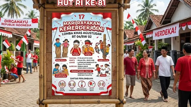 Poster Kemerdekaan 17 Agustus 1945 HUT RI Ke-81 (AI Generated)