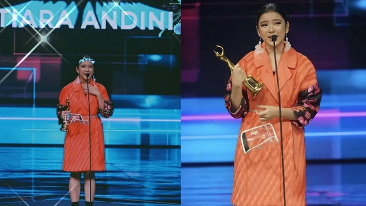 Raih Piala Pendatang Baru Terbaik, Ini 6 Potret Tiara Andini di AMI Awards 2020