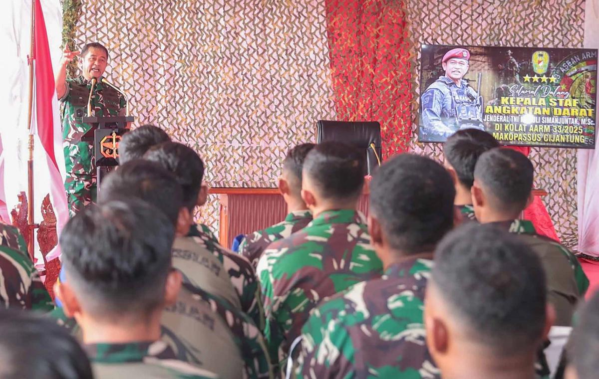 FOTO: Tegas! Kasad Maruli Simanjuntak Ingatkan Mental dan Disiplin Kunci Kemenangan di AARM 2025